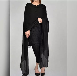 2 piece of Black Chiffon Dupatta