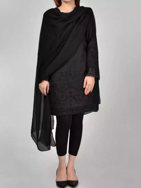 2 piece of Black Chiffon Dupatta