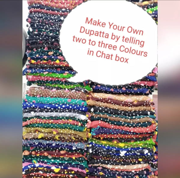 2 piece of Krinkal Shefoun Multi color Chunri Dupatta