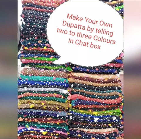 2 piece of Krinkal Shefoun Multi color Chunri Dupatta