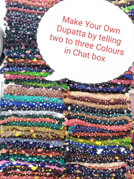 2 piece of Krinkal Shefoun Multi color Chunri Dupatta