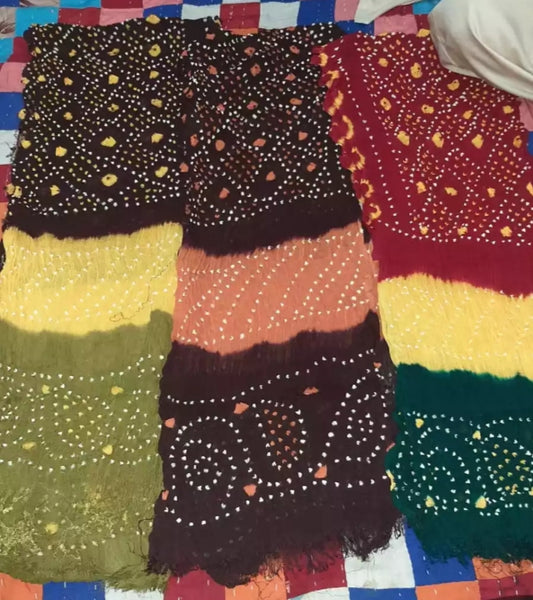 2 piece of Krinkal Shefoun Multi color Chunri Dupatta