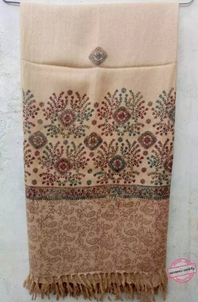Kashmiri Hand Embroided Skin Woolen Winter Shawl.