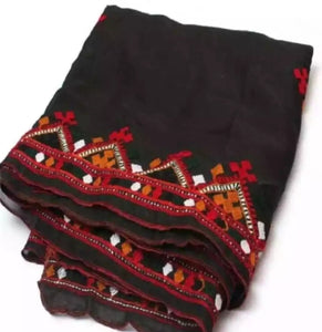 Sindhi Embroidered Black Ajrak.