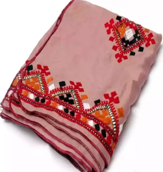 Sindhi Embroidered Black Ajrak.