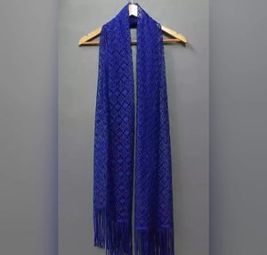 Beautiful Blue lightweight Narrow Net Stole.
