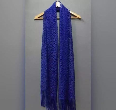 Beautiful Blue lightweight Narrow Net Stole.