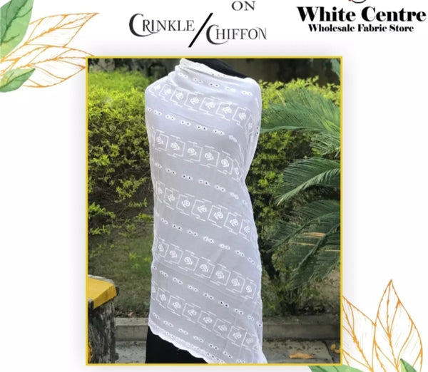 Embroidery on Crinkle Dupatta.