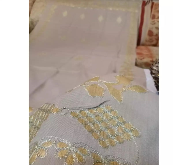 Pure Dubai Style Winter Wool Golden Shawl.
