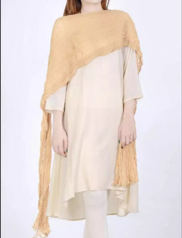 3 piece of Skin Color Crush Dupatta for Girls.