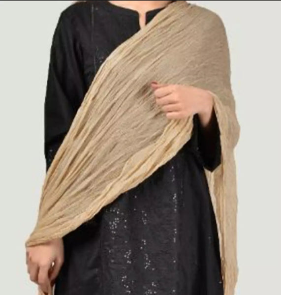 3 piece of Skin Color Crush Dupatta for Girls.