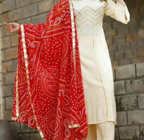 Chunri Dupatta with Gota Work.