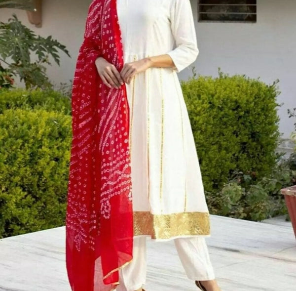 Chunri Dupatta with Gota Work.