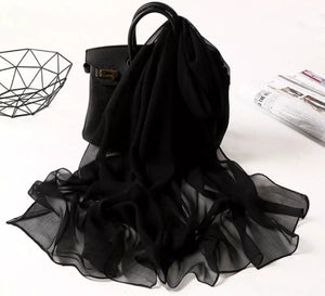 3 piece of Chiffon Dupatta Black Color For woman.