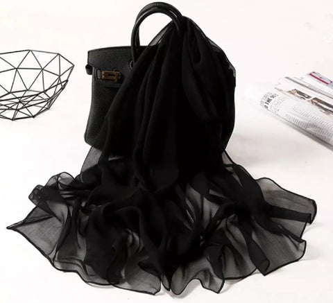 3 piece of Chiffon Dupatta Black Color For woman.