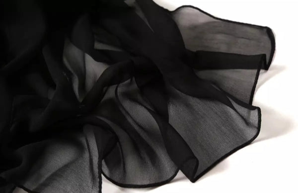 3 piece of Chiffon Dupatta Black Color For woman.