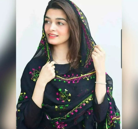 Chiffon Fabric Embroidery Chaddar.