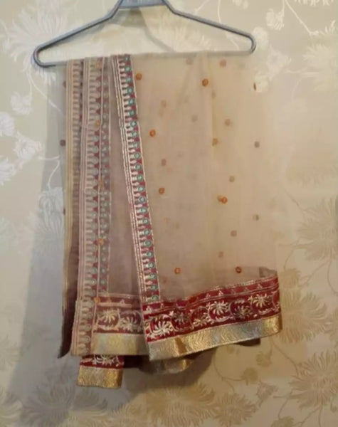 3 piece of pink color Embroidery fancy Dupatta.