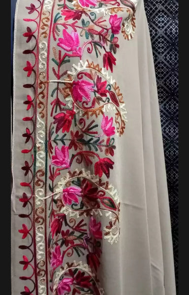 Summer swiss Lawn Embroidery border Shawl.