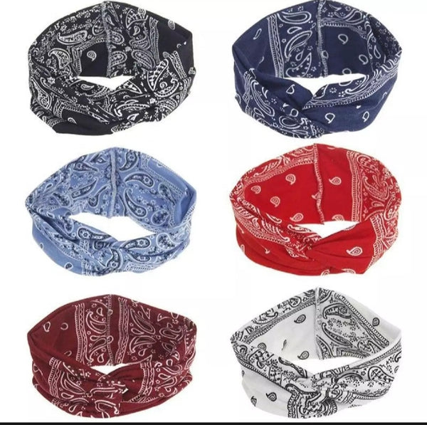 6 piece of Bohemian Ethnic Style Unisex Bandana Headband.