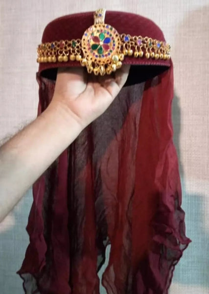 Haleema Sultan Cap with scarf.