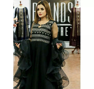 Trendy Organza Ruffle Dupatta.