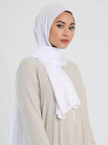 3 piece of White Super Jersey plain Scarf.