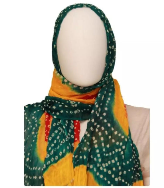 Tie and Dye Chiffon Scarf- Chiffon Dupatta.