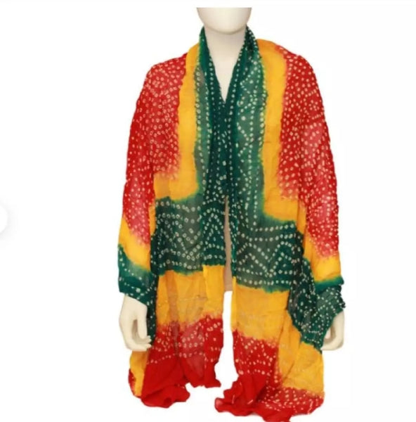 Tie and Dye Chiffon Scarf- Chiffon Dupatta.