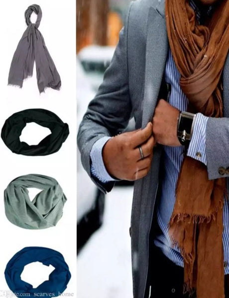 5 piece of plain winter scarf for unisex.