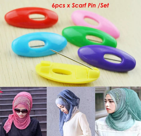 12 pcs of scarf and safety pins.
