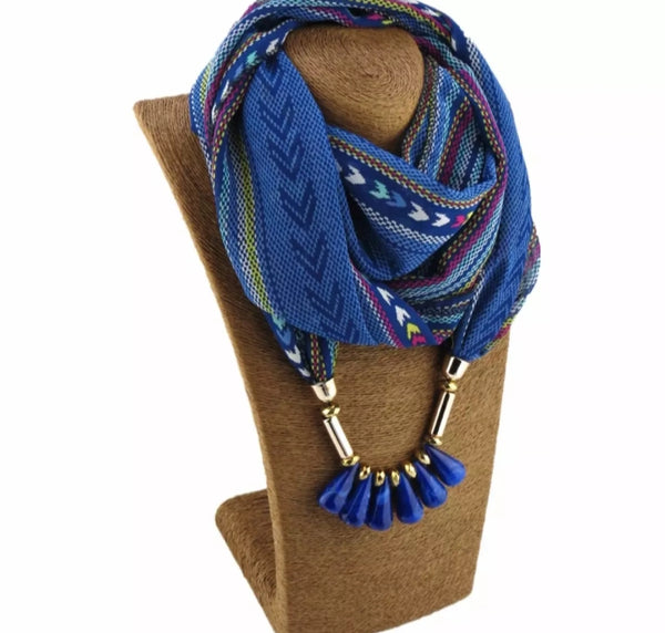 polyester bullet pendent charm fashion woman necklace shawl.
