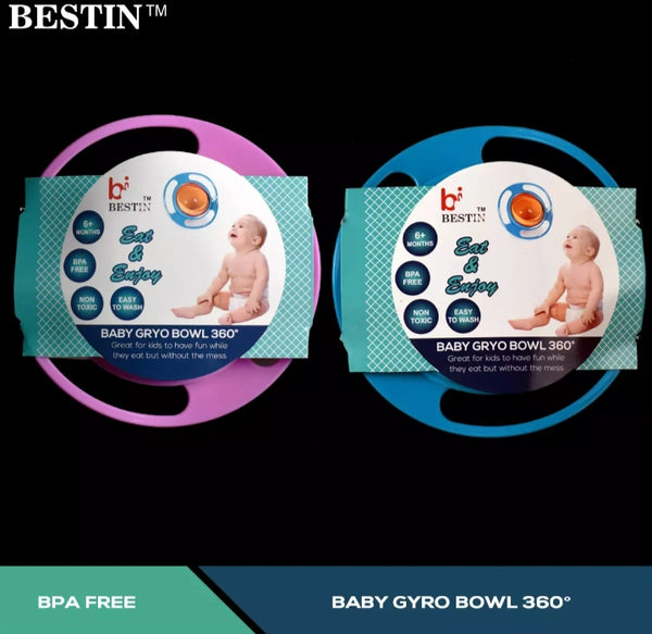 Magic Gyro Bowl 360 Rotate Spill proof infant toddler training feed bowls.