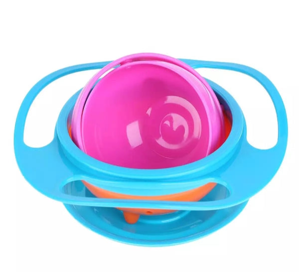 Magic Gyro Bowl 360 Rotate Spill proof infant toddler training feed bowls.