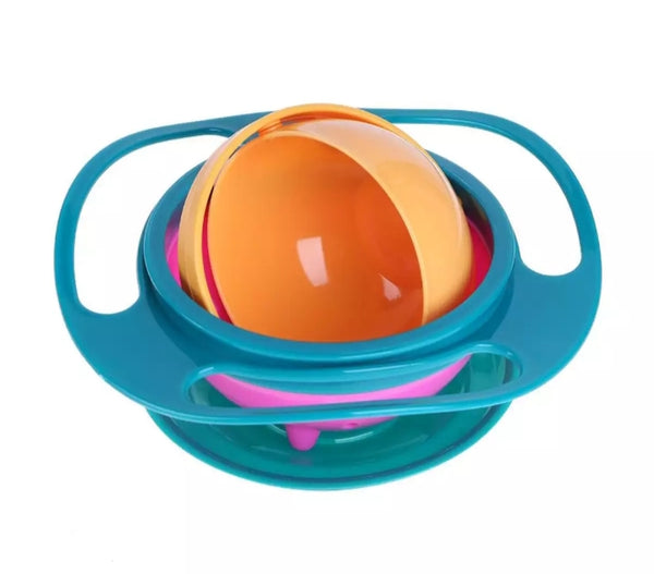 Magic Gyro Bowl 360 Rotate Spill proof infant toddler training feed bowls.