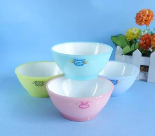 8 piece of Animals paradise cartoon 4 bowls and 4 spoon