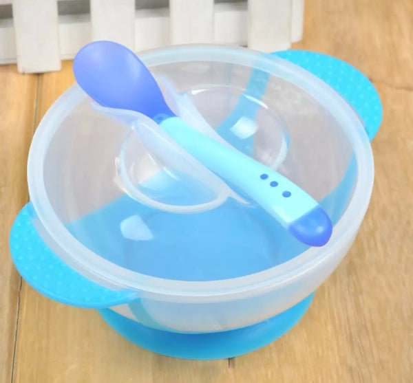 3 piece of baby bowls spoon set feeding bowl