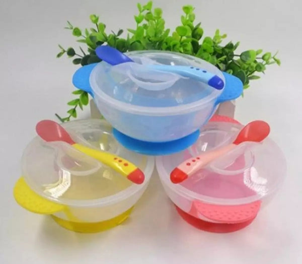 3 piece of baby bowls spoon set feeding bowl
