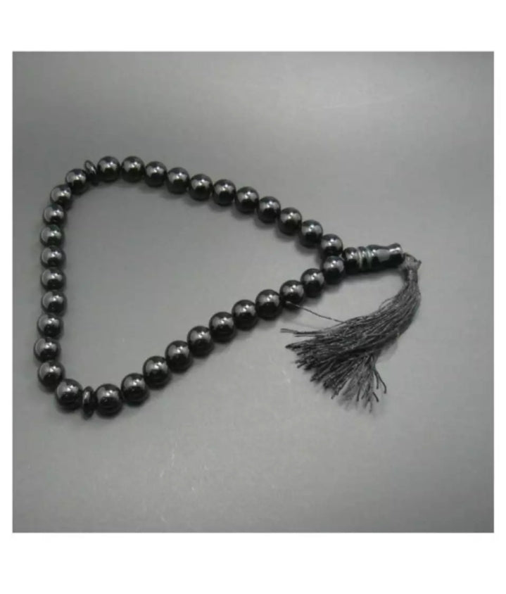 3 pieces Black Aqeeq tasbeeh with unique style.