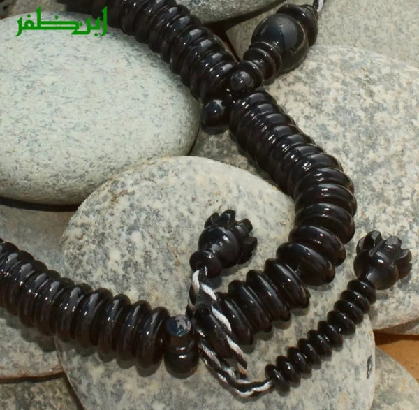 100 Rosary wooden beads black 12mm Tasbeeh.
