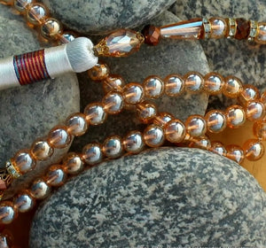 Orange Zircon 100 beads tasbeeh.