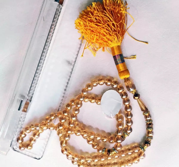 Orange Zircon 100 beads tasbeeh.