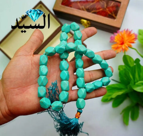 feroza diamond cut 33 full size beads tasbeeh.