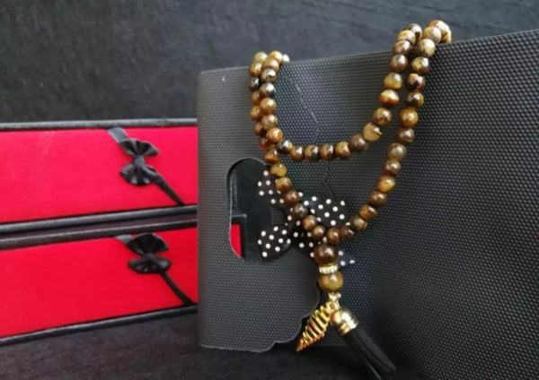Natural Tiger stone tasbeeh. 99 beads with 6mm.