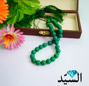 Hussaini faroza 33 beads green.
