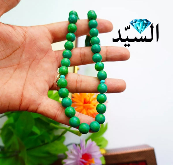 Hussaini faroza 33 beads green.