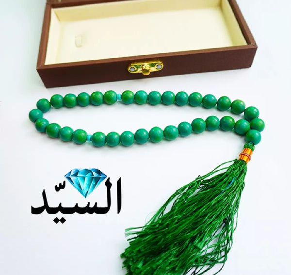 Hussaini faroza 33 beads green.