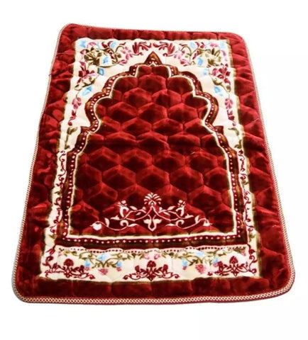 praying Mat Maroon velvet with foam Jai namaz.