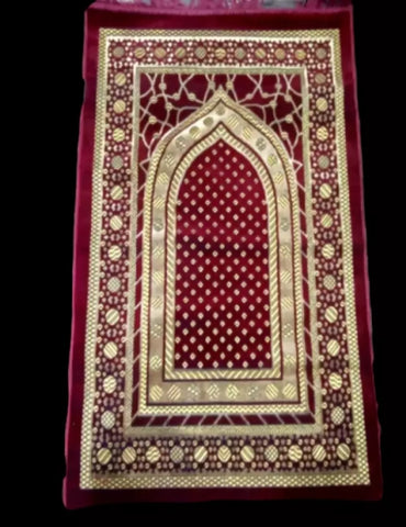 Praying Mat Maroon velvet with foam.