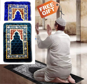 Praying Mat Maroon velvet with foam Jai namaz.